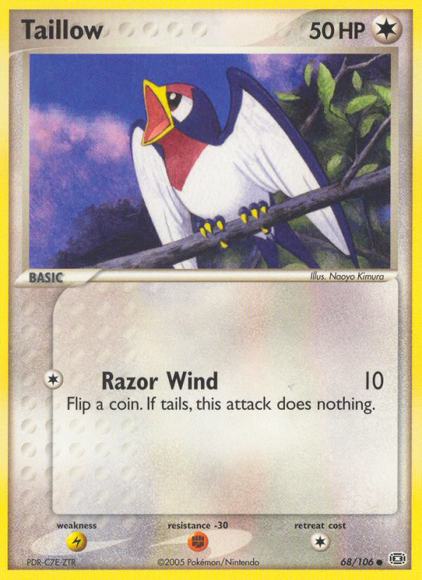 Taillow 68/106 Pokémon EX Emerald (2005) English card — catalogue reference