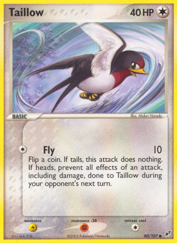 Taillow 80/107 Pokémon EX Deoxys (2005) English card — catalogue reference