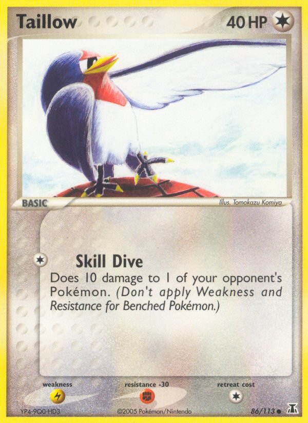 Taillow 86/113 Pokémon EX Delta Species (2005) English card — catalogue reference