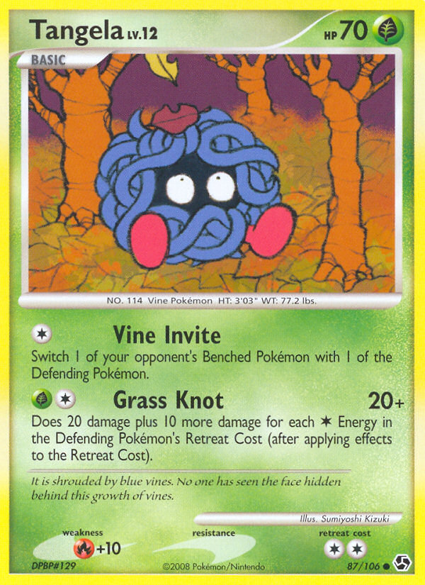Tangela 87/106 Pokémon Great Encounters (2008) English card — catalogue reference