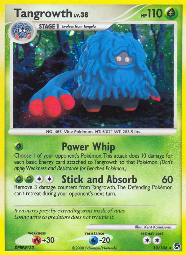 Tangrowth 10/106 Pokémon Great Encounters (2008) English card — catalogue reference