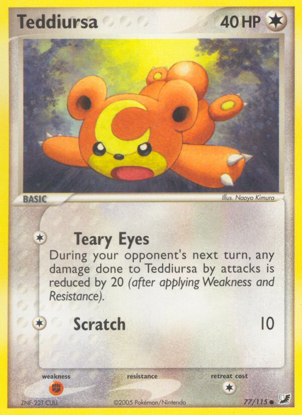 Teddiursa 77/115 Pokémon EX Unseen Forces (2005) English card — catalogue reference