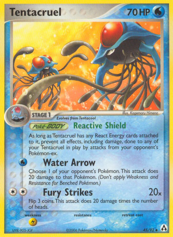 Tentacruel 45/92 Pokémon EX Legend Maker (2006) English card — catalogue reference