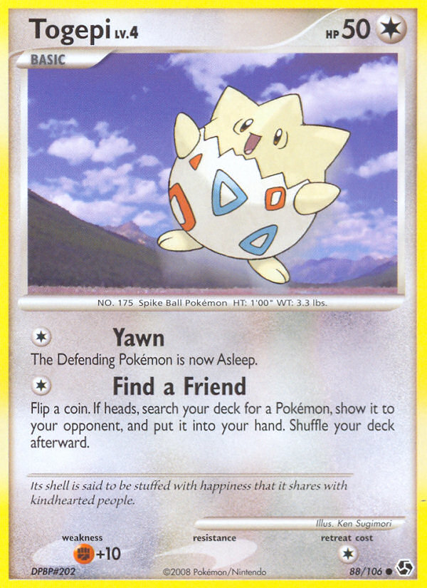 Togepi 88/106 Pokémon Great Encounters (2008) English card — catalogue reference