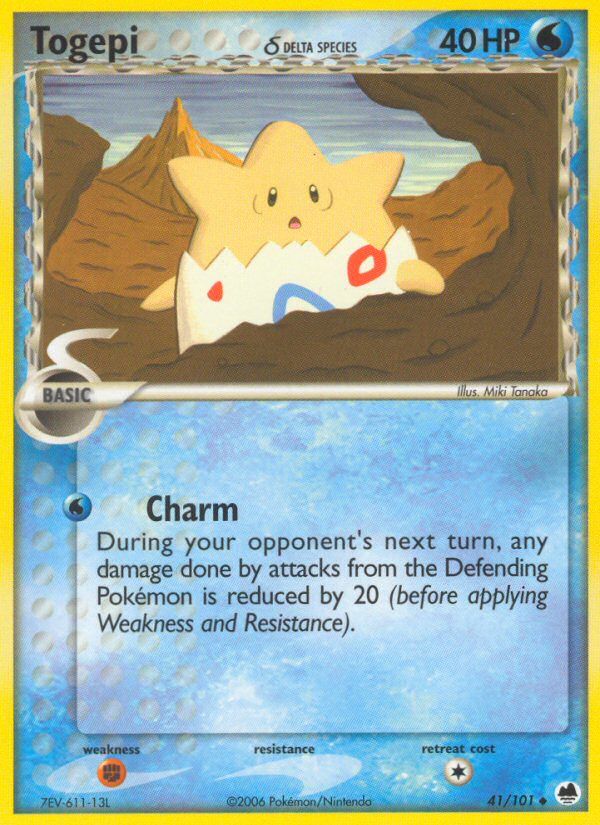 Togepi δ 41/101 Pokémon EX Dragon Frontiers (2006) English card — catalogue reference