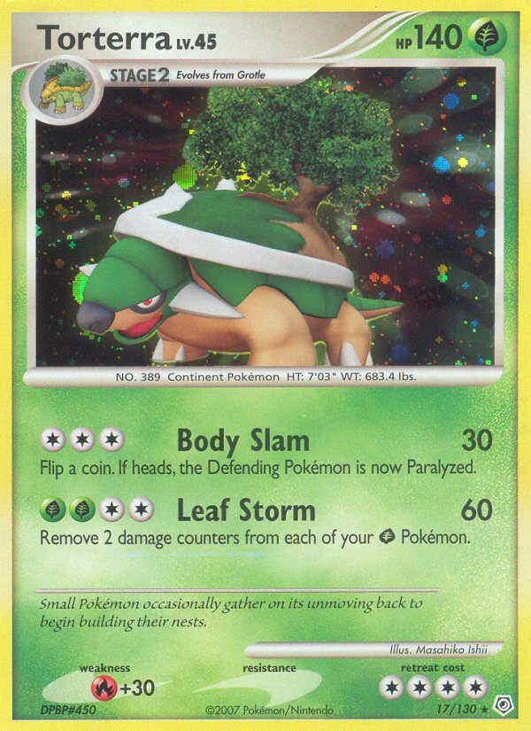 Torterra 17/130 Pokémon Diamond & Pearl (2007) English card — catalogue reference