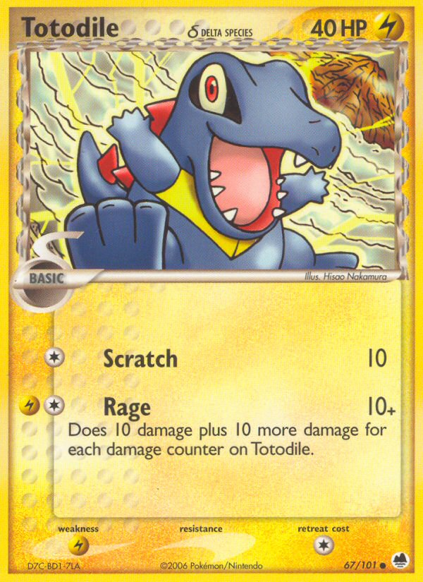 Totodile δ 67/101 Pokémon EX Dragon Frontiers (2006) English card — catalogue reference