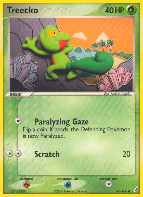 Treecko 67/100 Pokémon EX Crystal Guardians (2006) English card — catalogue reference