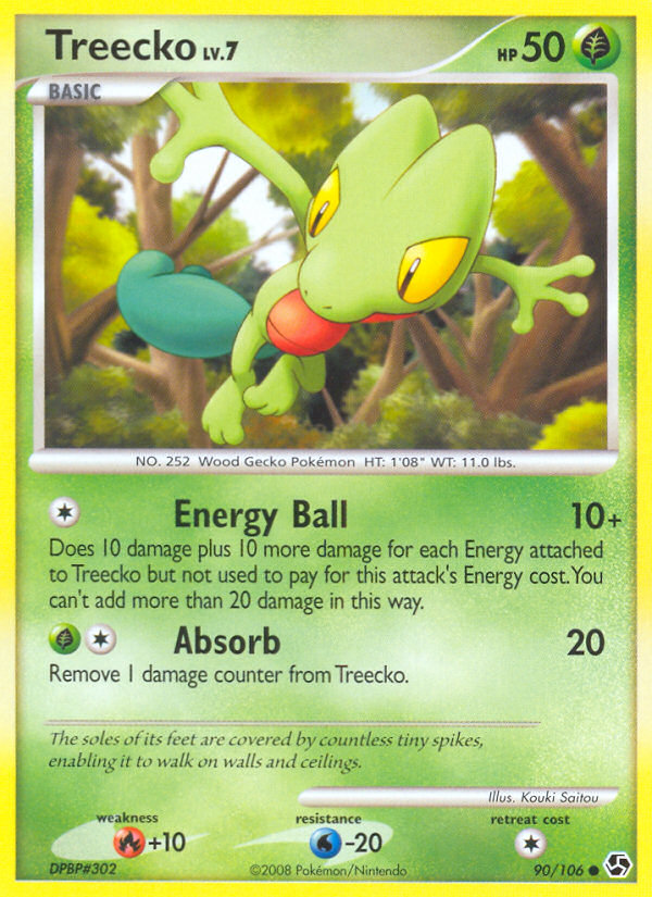 Treecko 90/106 Pokémon Great Encounters (2008) English card — catalogue reference