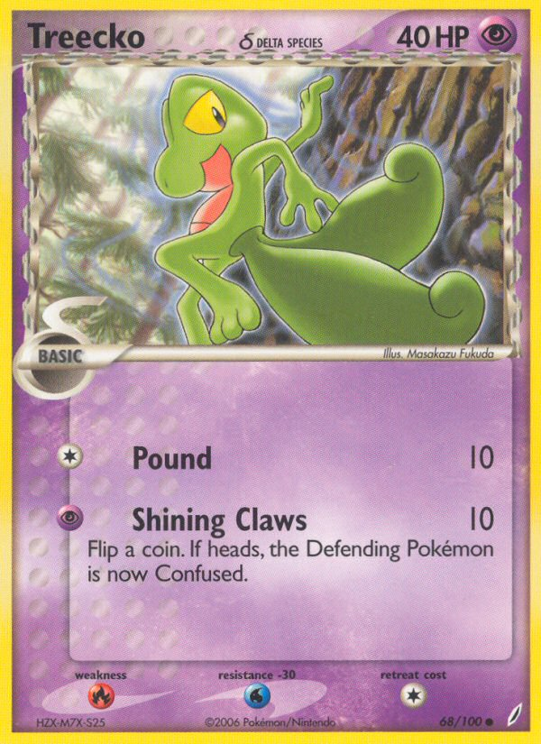 Treecko δ 68/100 Pokémon EX Crystal Guardians (2006) English card — catalogue reference