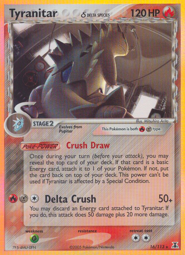 Tyranitar δ 16/113 Pokémon EX Delta Species (2005) English card — catalogue reference