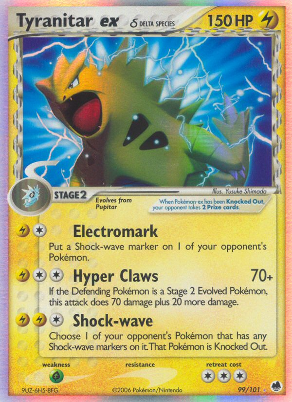 Tyranitar ex δ 99/101 Pokémon EX Dragon Frontiers (2006) English card — catalogue reference