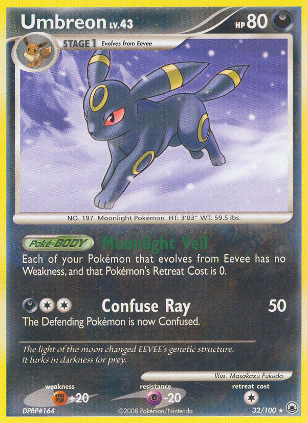 Umbreon 32/100 Pokémon Majestic Dawn (2008) English card — catalogue reference