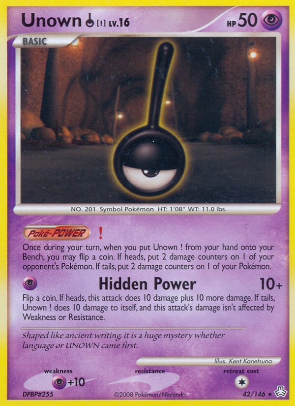 Unown [!] 42/146 Pokémon Legends Awakened (2008) English card — catalogue reference