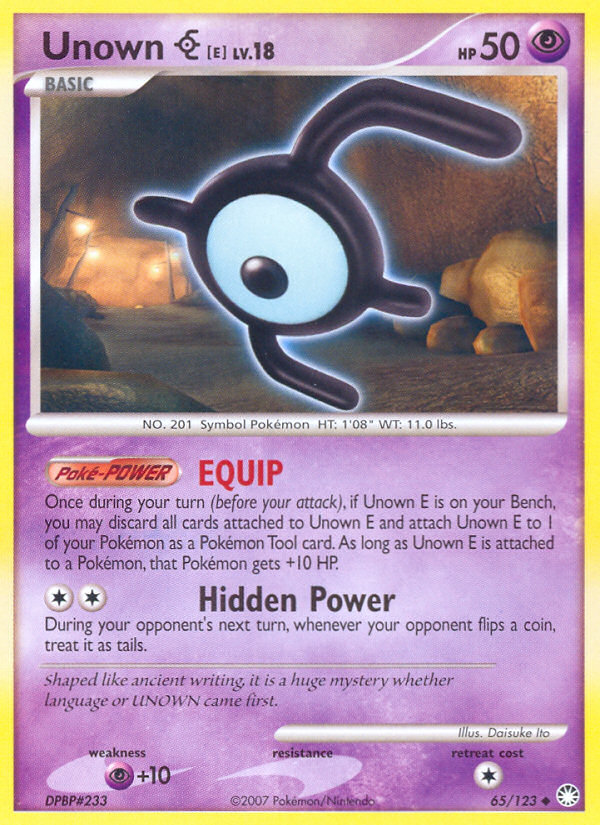 Unown [E] 65/123 Pokémon Mysterious Treasures (2007) English card — catalogue reference