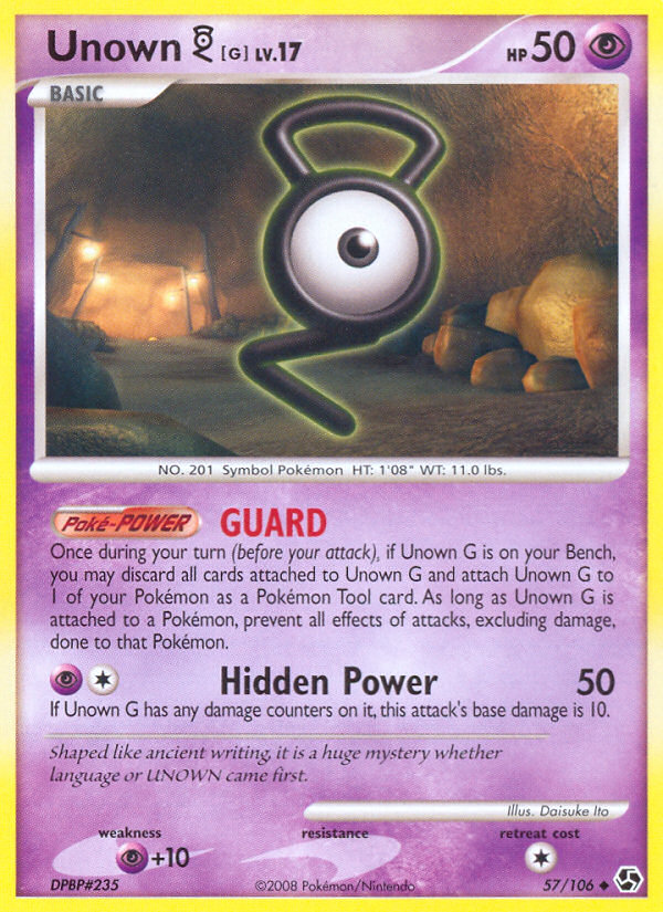 Unown [G] 57/106 Pokémon Great Encounters (2008) English card — catalogue reference