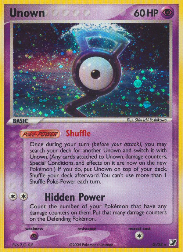Unown G G/28 Pokémon EX Unseen Forces (2005) English card — catalogue reference