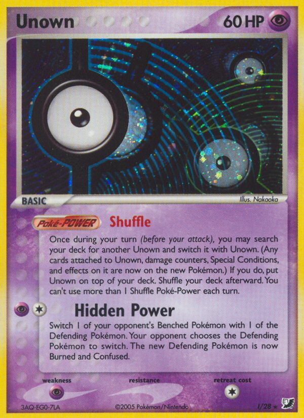Unown I I/28 Pokémon EX Unseen Forces (2005) English card — catalogue reference