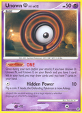 Unown [O] 70/132 Pokémon Secret Wonders (2007) English card — catalogue reference