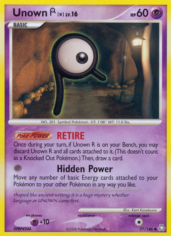 Unown [R] 77/146 Pokémon Legends Awakened (2008) English card — catalogue reference