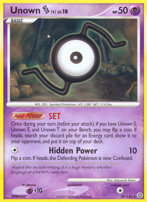 Unown [S] 39/132 Pokémon Secret Wonders (2007) English card — catalogue reference