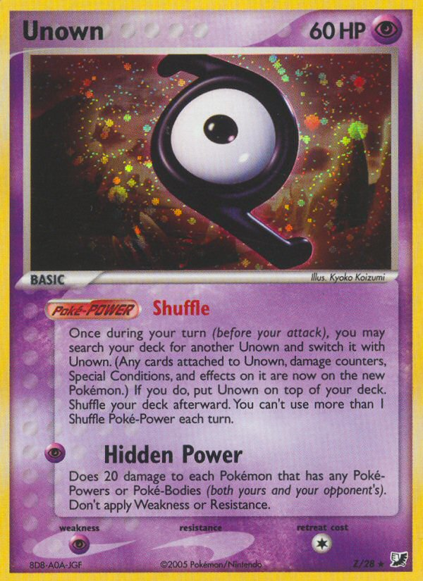 Unown Z Z/28 Pokémon EX Unseen Forces (2005) English card — catalogue reference