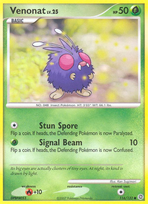 Venonat 116/132 Pokémon Secret Wonders (2007) English card — catalogue reference