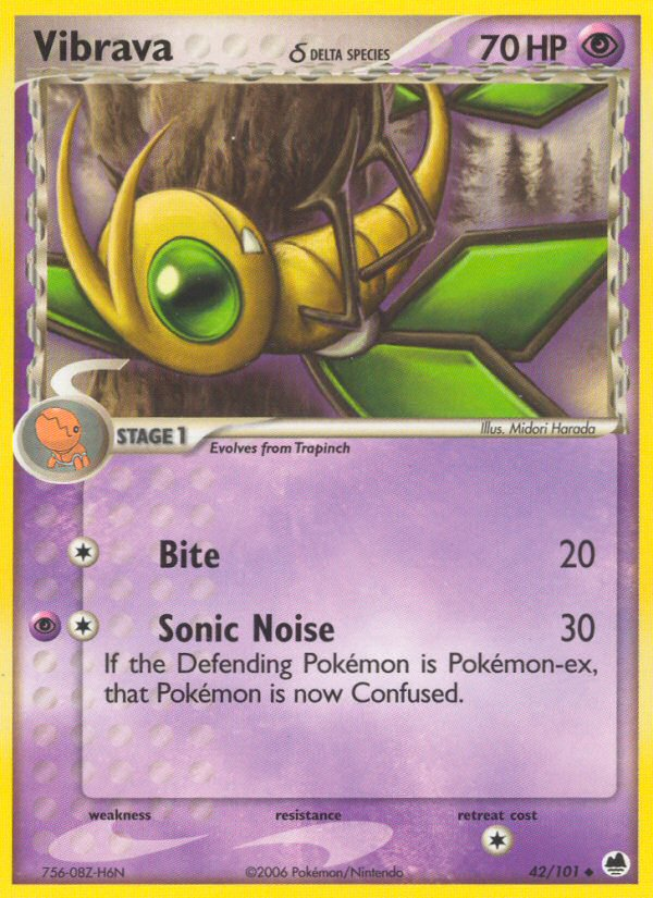 Vibrava δ 42/101 Pokémon EX Dragon Frontiers (2006) English card — catalogue reference