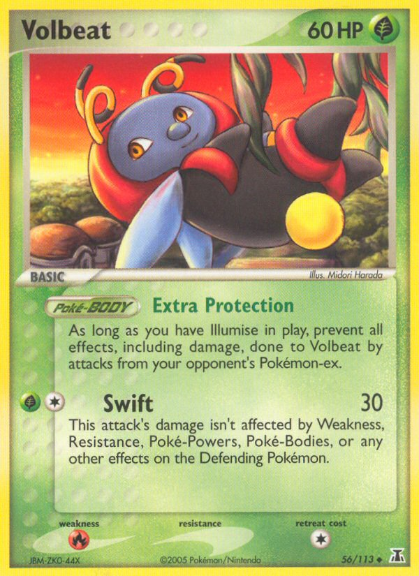 Volbeat 56/113 Pokémon EX Delta Species (2005) English card — catalogue reference
