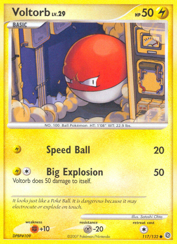 Voltorb 117/132 Pokémon Secret Wonders (2007) English card — catalogue reference