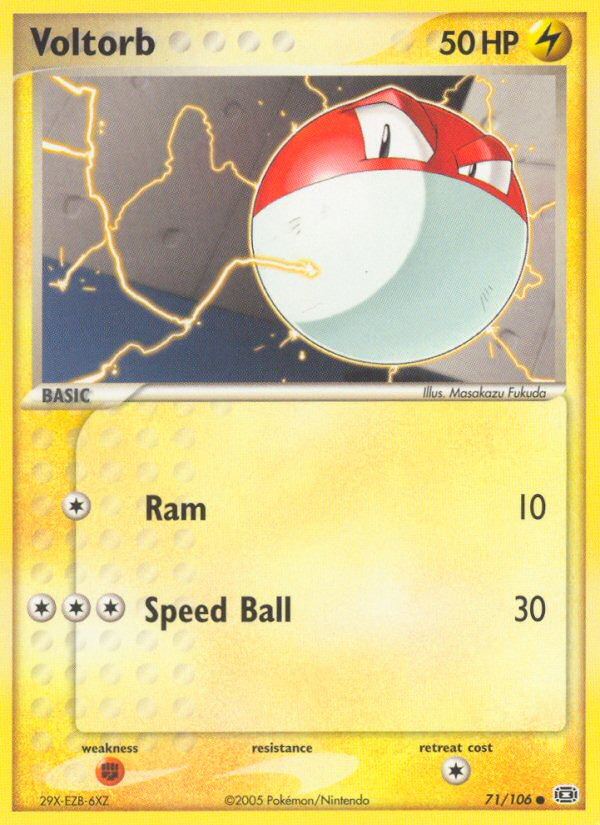 Voltorb 71/106 Pokémon EX Emerald (2005) English card — catalogue reference
