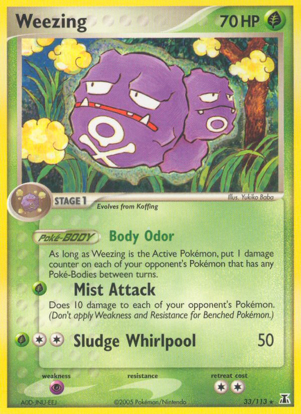 Weezing 33/113 Pokémon EX Delta Species (2005) English card — catalogue reference
