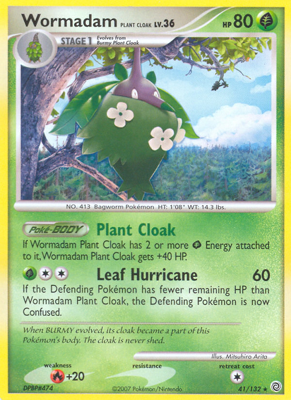 Wormadam Plant Cloak 41/132 Pokémon Secret Wonders (2007) English card — catalogue reference