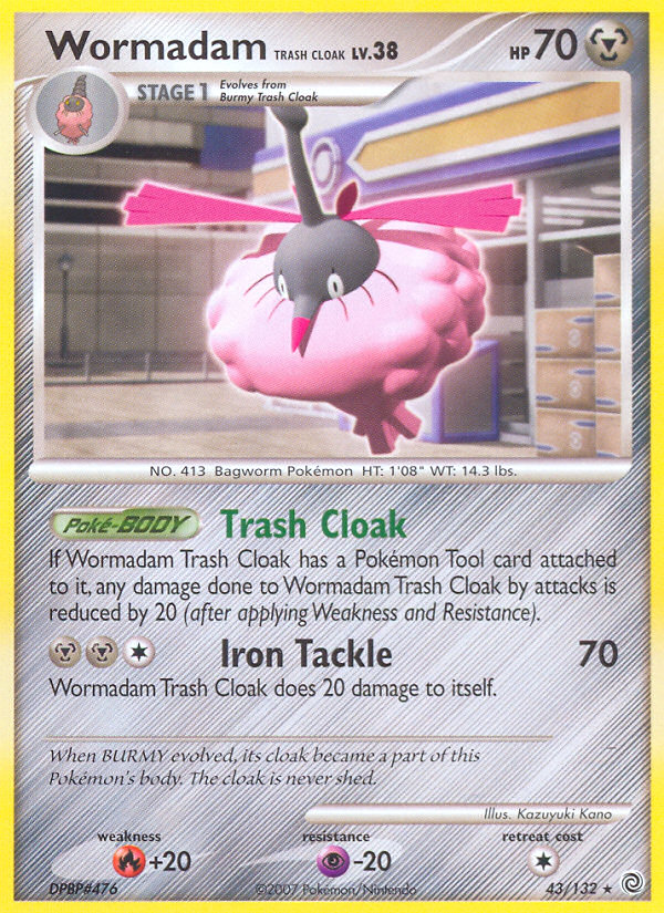 Wormadam Trash Cloak 43/132 Pokémon Secret Wonders (2007) English card — catalogue reference