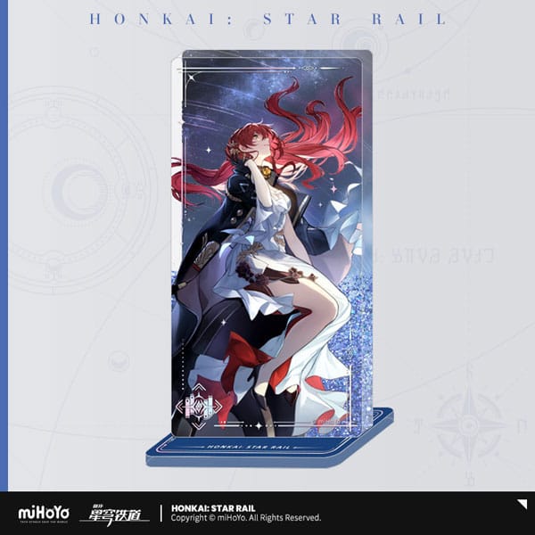 Honkai: Star Rail character card with red-haired character on a light gray background