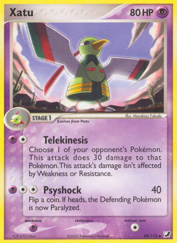 Xatu 49/115 Pokémon EX Unseen Forces (2005) English card — catalogue reference
