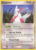 Zangoose 25/108 Pokémon EX Power Keepers (2007) English card — catalogue reference