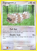 Zigzagoon 96/106 Pokémon Great Encounters (2008) English card — catalogue reference